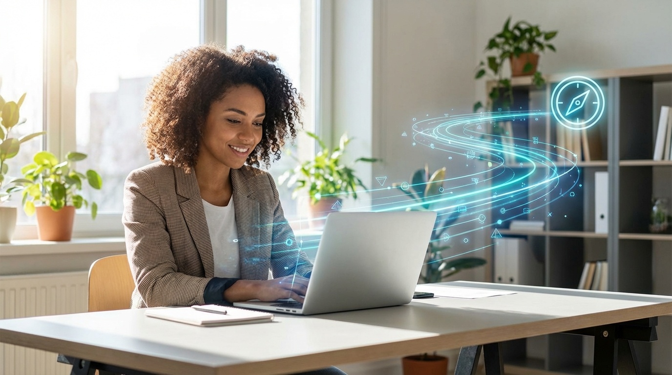 Students learning with AI