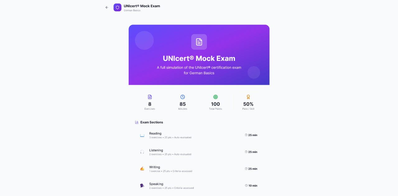 An activity instance showing a dynamic exercise or a timed mock exam interface.